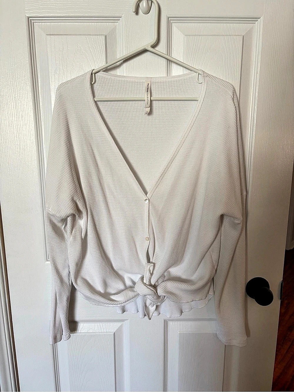 The Group BABATON Thermal Waffle-Knit Convertible Cardigan White Large